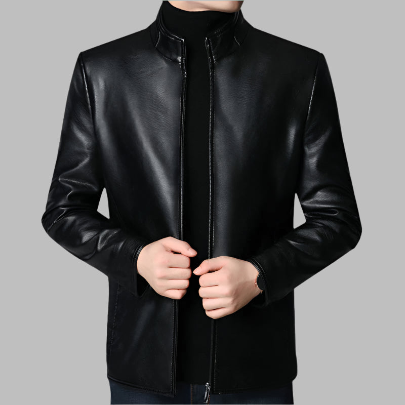 Men’s Jacket – Slim Fit – Band Collar – Zipper Front – Tailored Casual Style