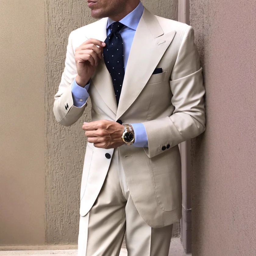 Men’s Blazer – Wool Blend – Tailored Fit – Single Breasted – Formal Suit Jacket