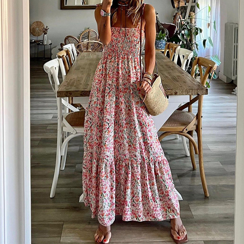 Women’s Sundress – Smocked Bodice – Flowing Fit – Breathable Blend – Bohemian Style