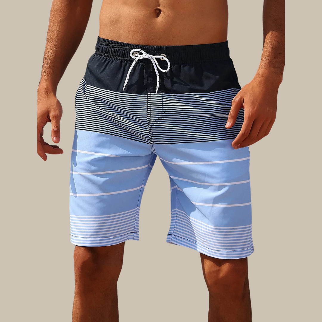 Men’s Swim Trunks – Stretch Fabric – Quick Dry – Elastic Waist – Knee Length Fit
