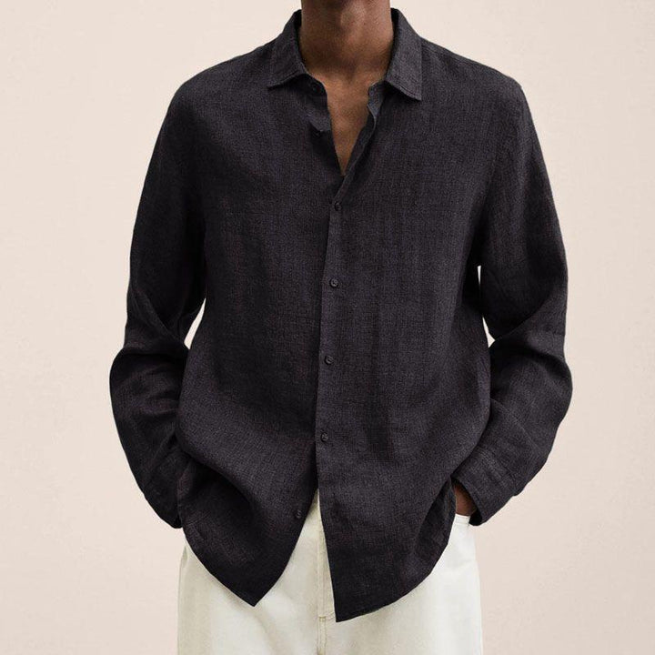Men’s Button-Down Shirt – Relaxed Fit – Natural Fibers – Long Sleeve Casual Style