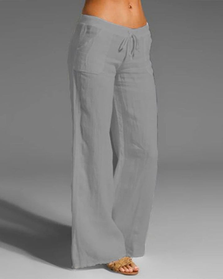 Women’s Wide-Leg Pants – Breathable Blend – Drawstring Waist – Relaxed Full Length