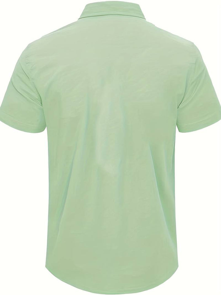 Men’s Short-Sleeve Button-Up Shirt - Relaxed Fit - Breathable Casual Wear