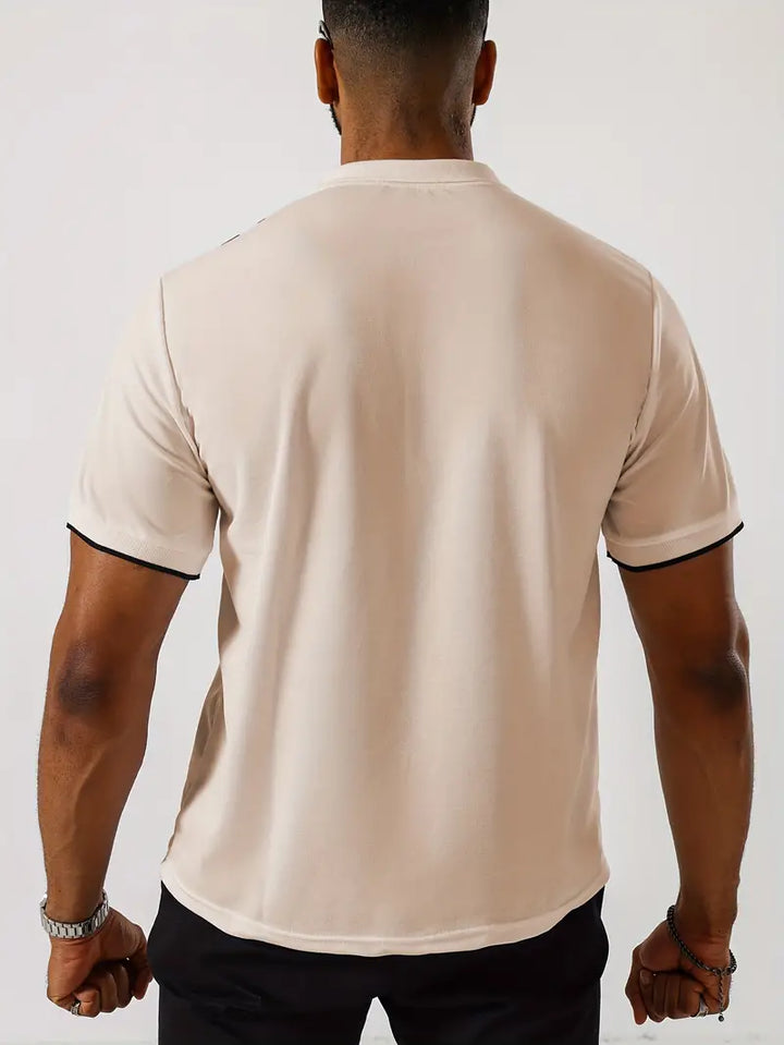 Men’s Polo Shirt - Regular Fit - Vertical Stripe Design - Button Placket Smart Casual