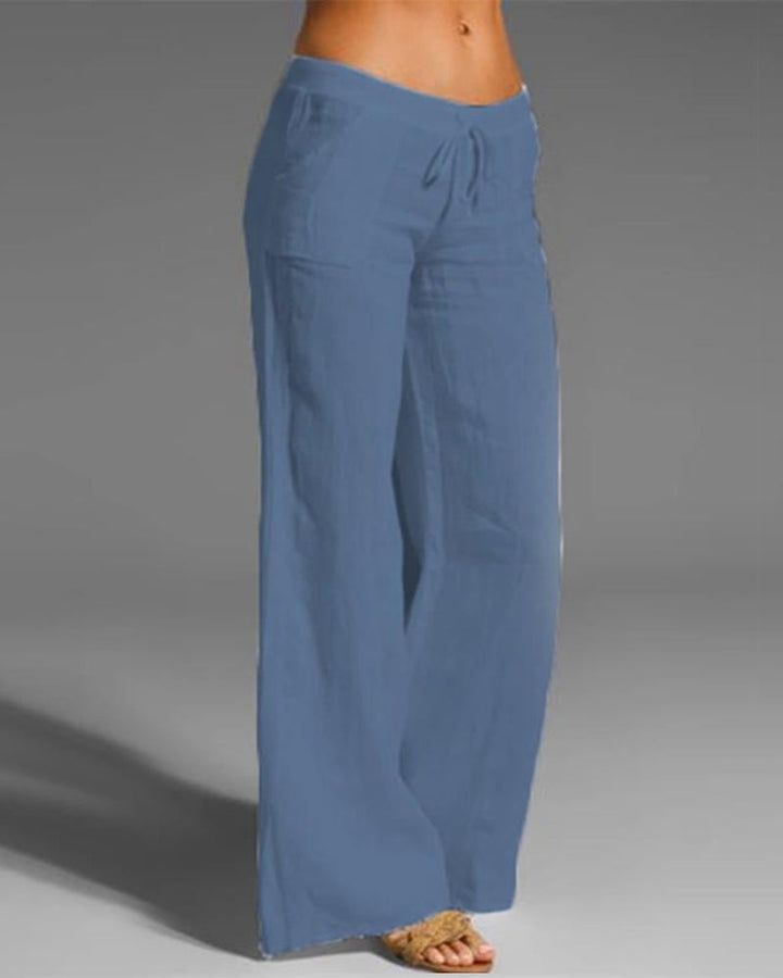 Women’s Wide-Leg Pants – Breathable Blend – Drawstring Waist – Relaxed Full Length