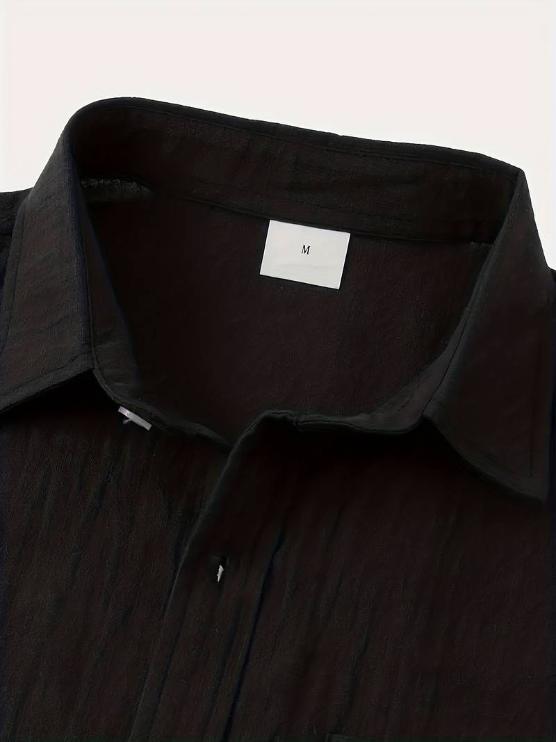 Men’s Short-Sleeve Button-Up Shirt - Relaxed Fit - Breathable Casual Wear