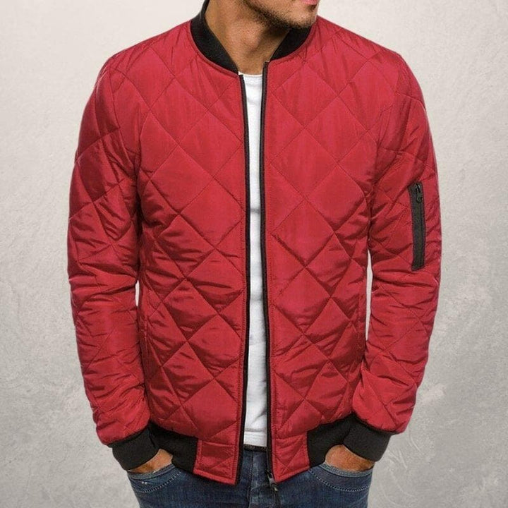 Men’s Bomber Jacket – Quilted Design – Wind Resistant – Regular Fit – Ribbed Trim