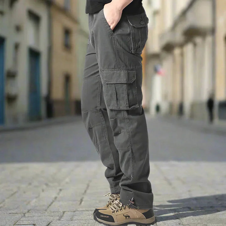 Men's Cargo Pants – Relaxed Fit – Natural Fibers – Utility Pockets – Full Length