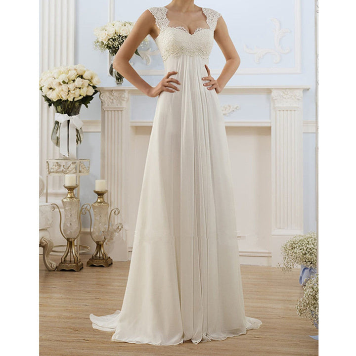 Women’s Wedding Dress – A-Line Silhouette – Lace Bodice – Sweetheart Neckline – Full-Length Gown