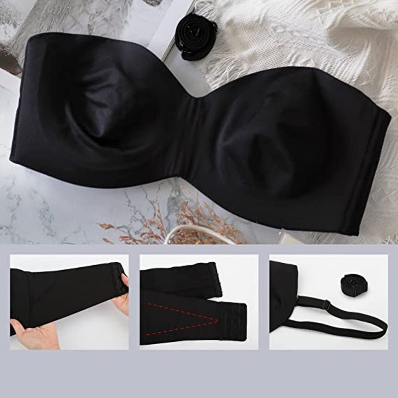 Women’s Bandeau Bra – Seamless Fit – Strapless Design – Soft Stretch Comfort