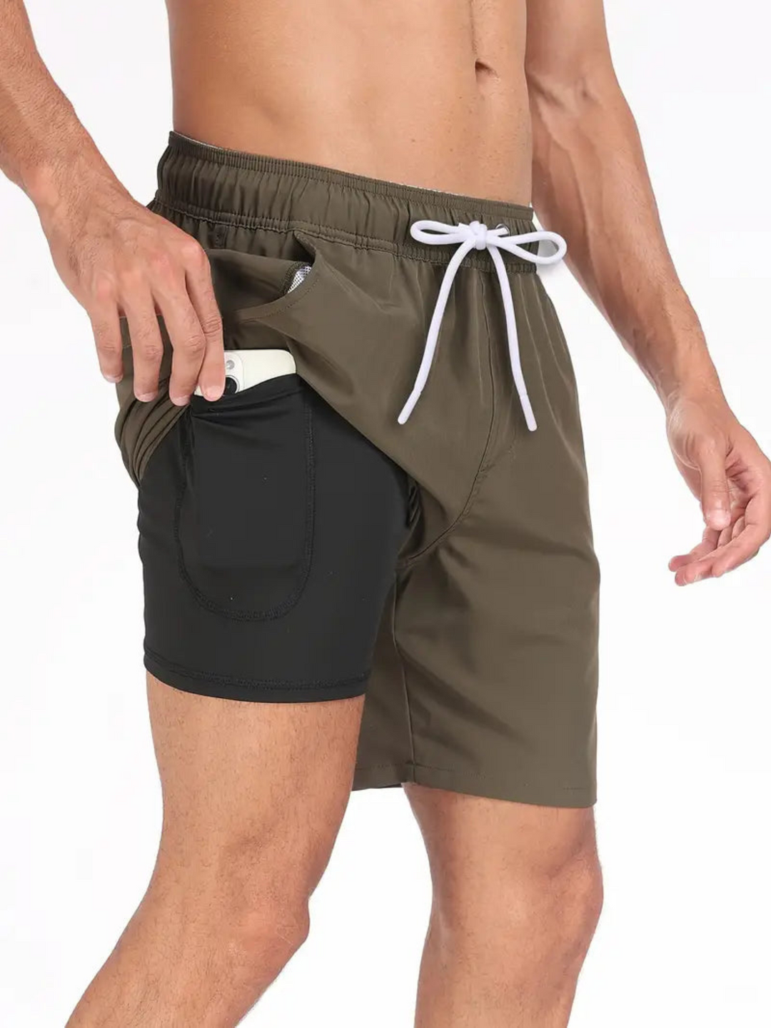 Men’s Swim Trunks – Quick Dry Breathable Blend – Mid-Thigh Fit – Supportive Liner