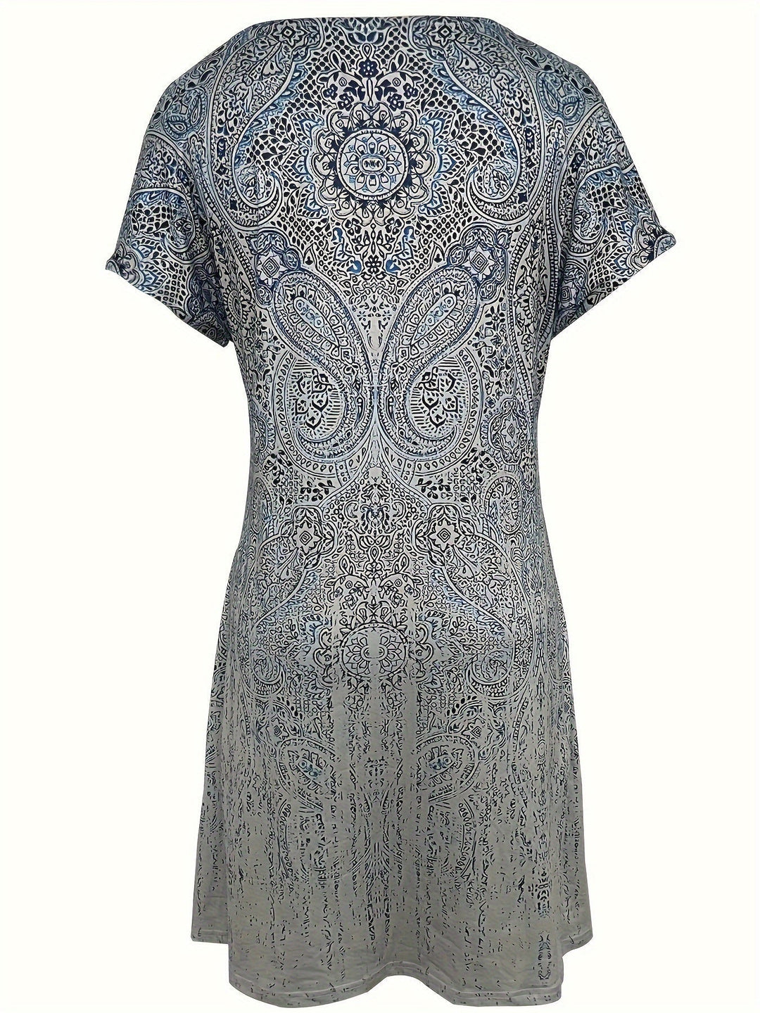 Women’s Mini Dress - Breathable Blend - Relaxed Fit - Short Sleeve - Round Neckline