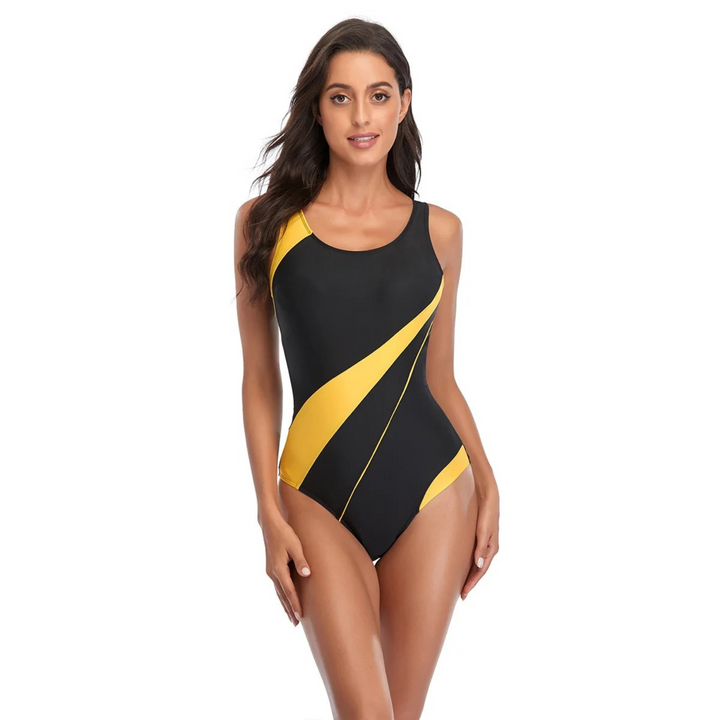 Women’s One-Piece Swimsuit – Racerback – Stretch Fit – Open Back – Athletic Support