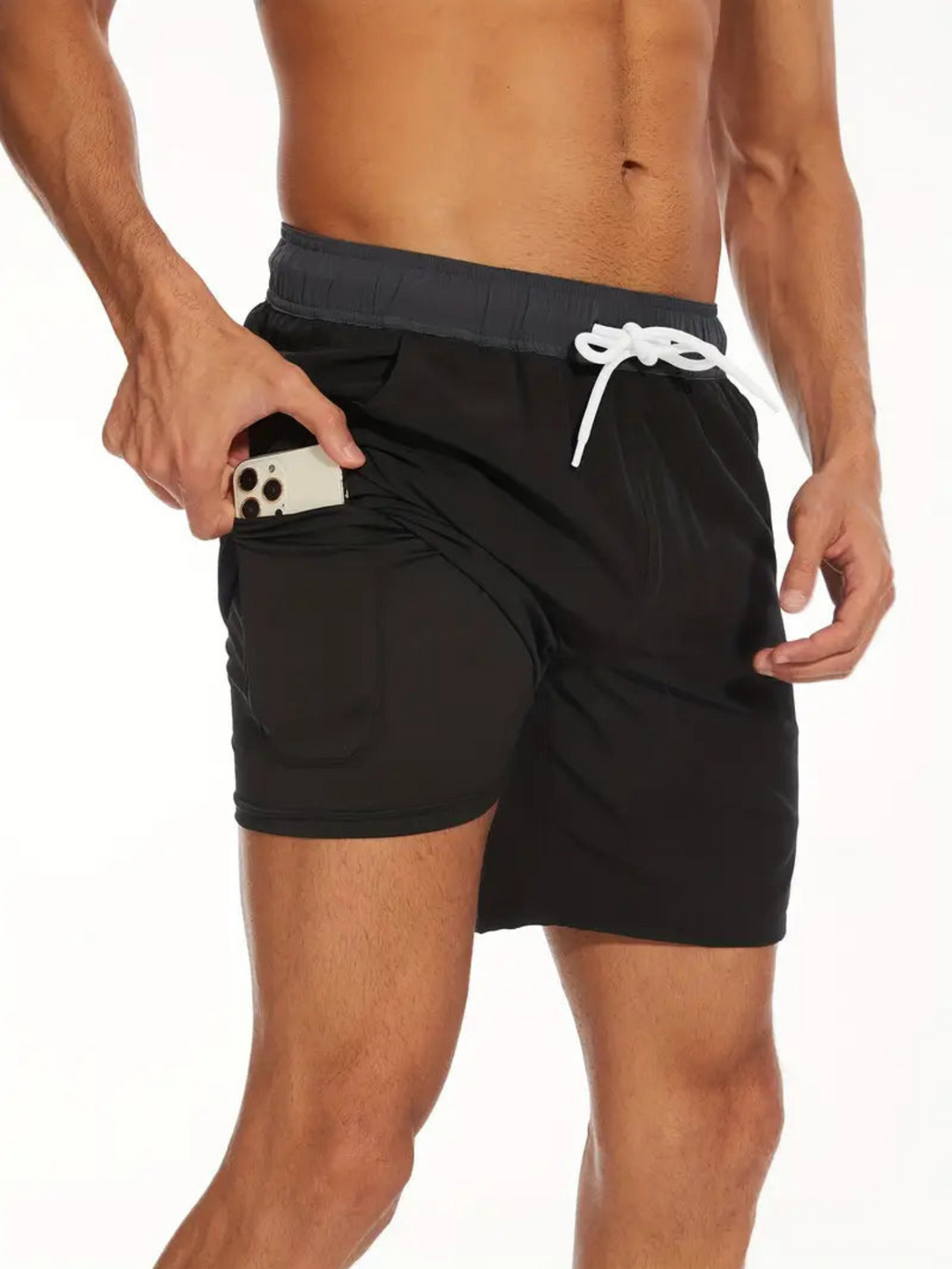 Men’s Swim Trunks – Quick Dry Breathable Blend – Mid-Thigh Fit – Supportive Liner