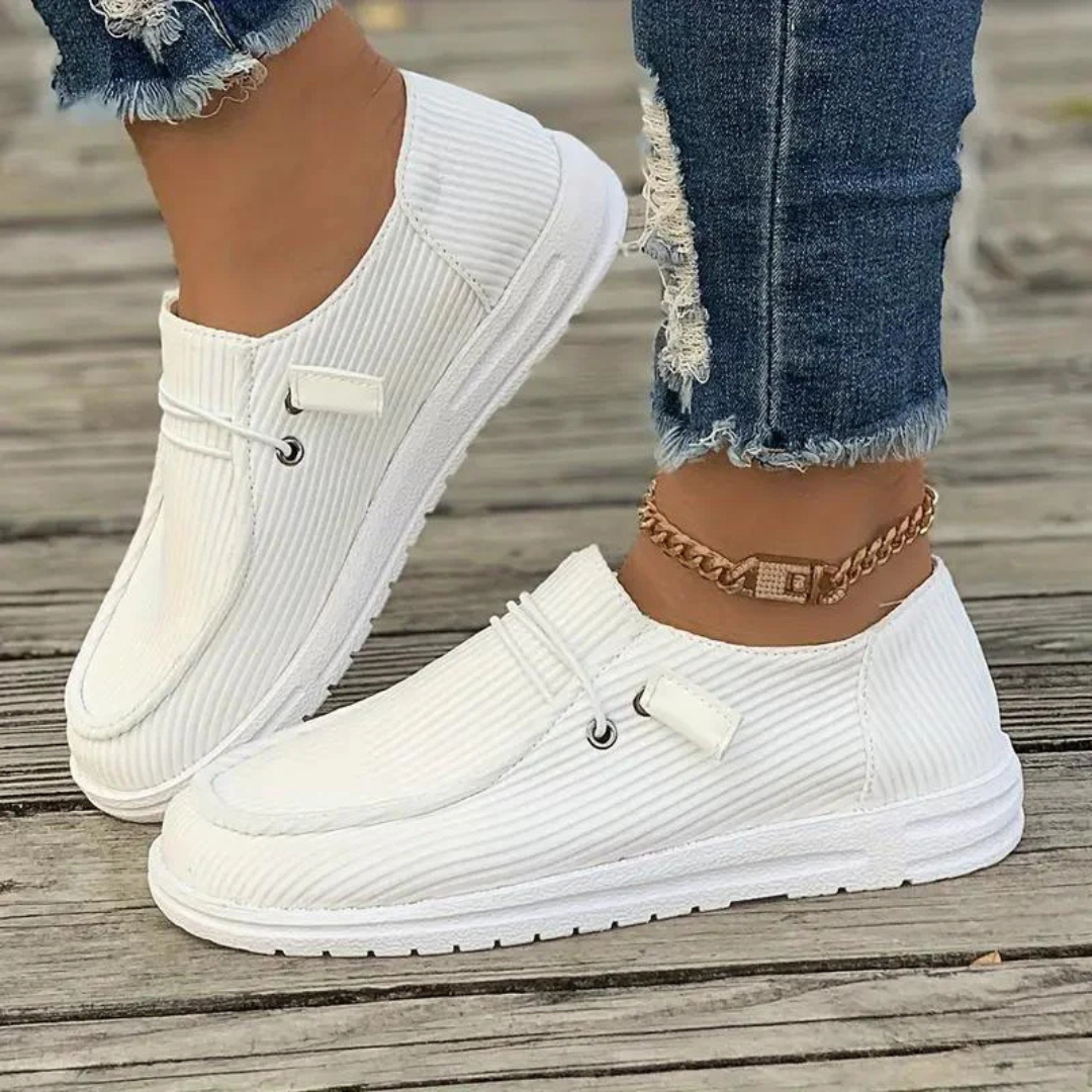 Women’s Slip-On Shoes – Soft Knit – Flat Sole – Casual Fit – Breathable Comfort