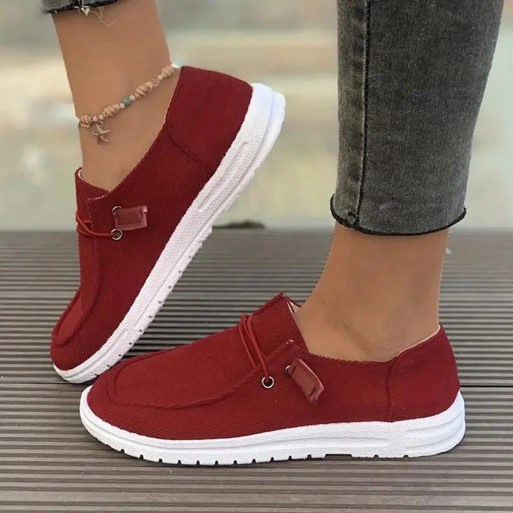 Women’s Slip-On Shoes – Soft Knit – Flat Sole – Casual Fit – Breathable Comfort