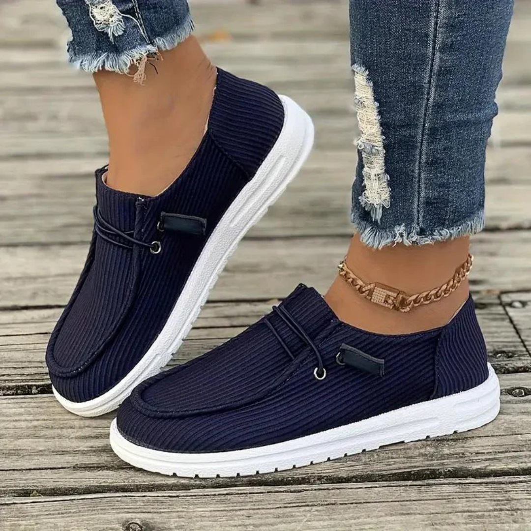 Women’s Slip-On Shoes – Soft Knit – Flat Sole – Casual Fit – Breathable Comfort