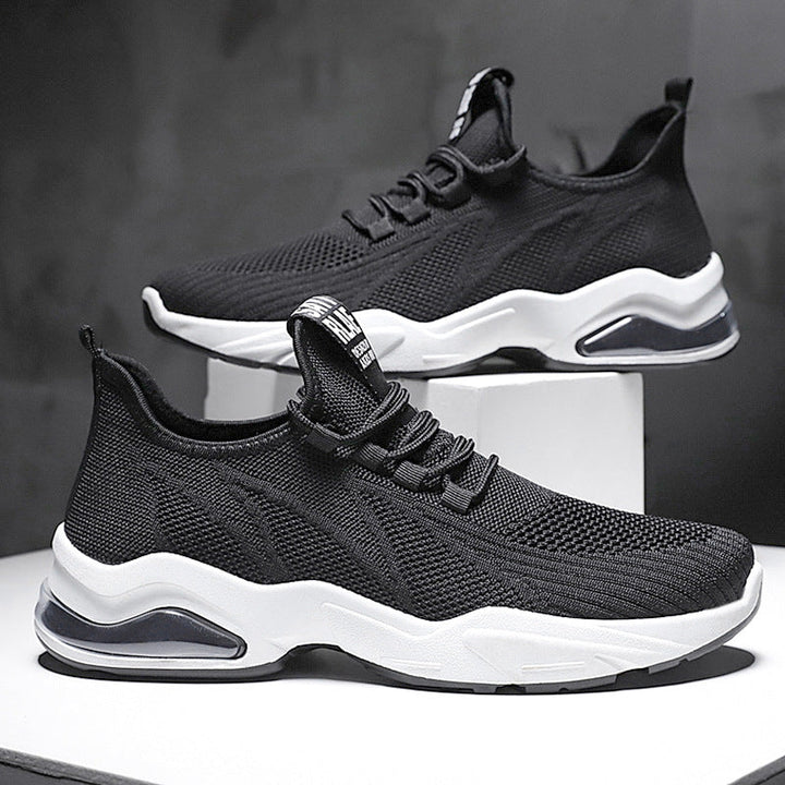 Men’s Athletic Sneakers – Flyknit Upper – Air Cushion Sole – Lightweight Supportive Fit