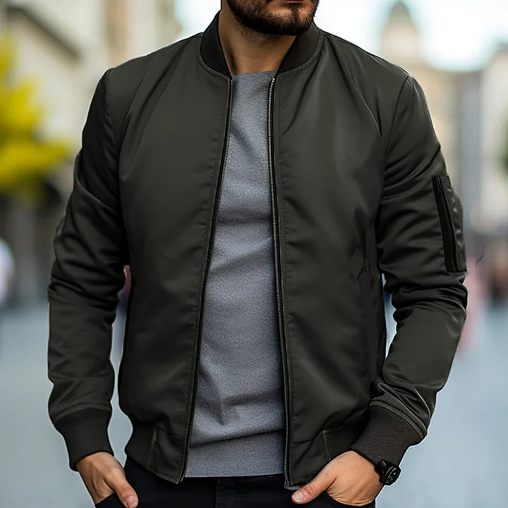 Men’s Bomber Jacket – Regular Fit – Lightweight Breathable – Ribbed Trim Casual Wear