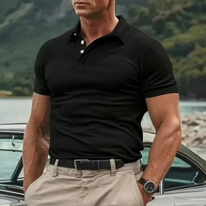 Men’s Polo Shirt – Slim Fit – Soft Knit – Short Sleeve – Button Placket – Casual Style