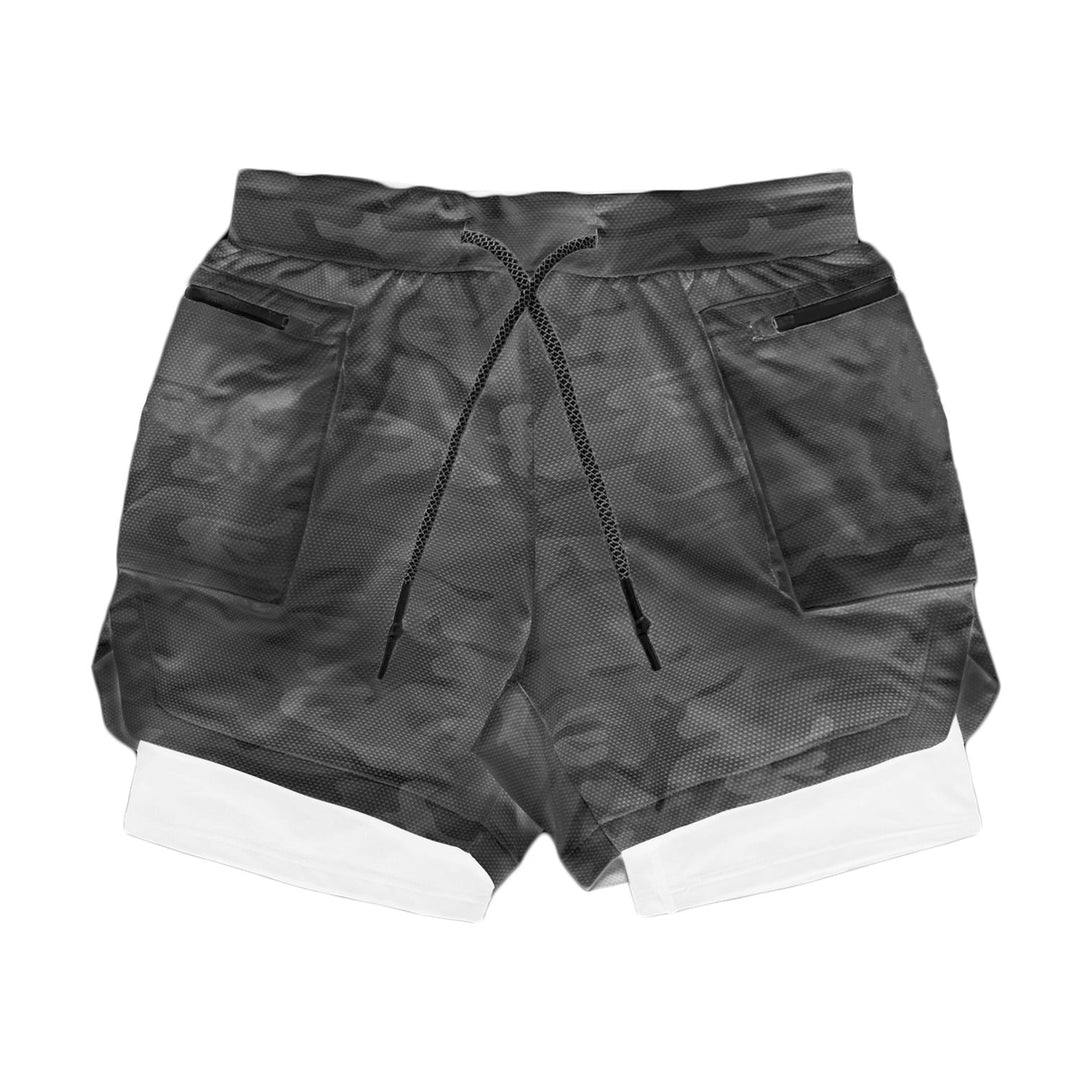 Men’s Athletic Shorts - Dual Layer - Compression Liner - Zip Pocket - Mid-Thigh Fit