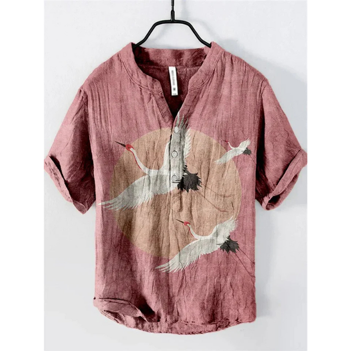 Men’s Casual Shirt – Relaxed Fit – Short Sleeve – Breathable Blend – Artistic Graphic