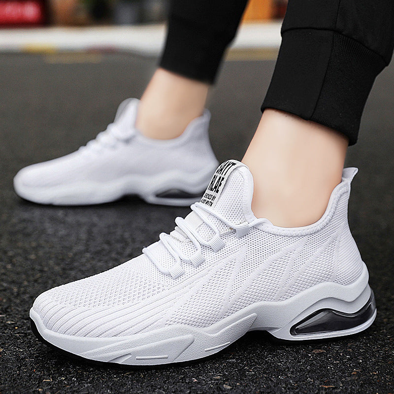 Men’s Athletic Sneakers – Flyknit Upper – Air Cushion Sole – Lightweight Supportive Fit