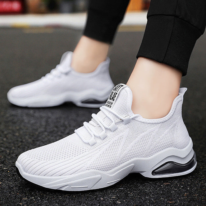 Men’s Athletic Sneakers – Flyknit Upper – Air Cushion Sole – Lightweight Supportive Fit