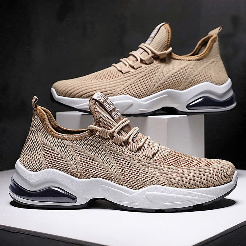 Men’s Athletic Sneakers – Flyknit Upper – Air Cushion Sole – Lightweight Supportive Fit