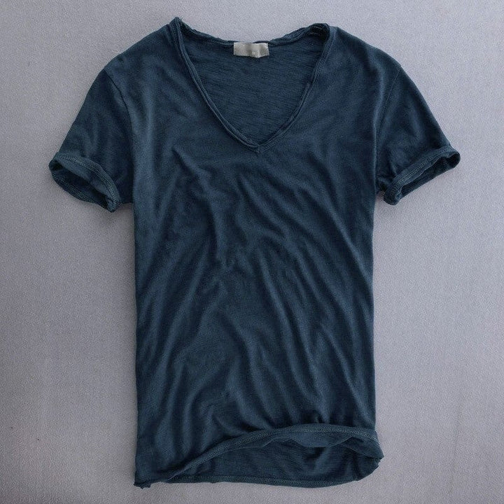 Men’s T-Shirt - Natural Fibers - Standard Fit - V-Neck - Soft Knit Short Sleeve