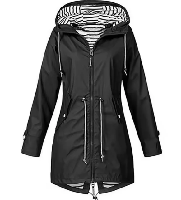 Women’s Hooded Jacket – Tailored Fit – Adjustable Waist – Breathable Lightweight Outerwear