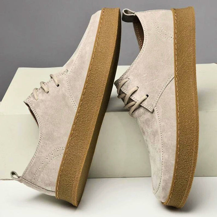 Men’s Dress Shoes – Suede Finish – Low-Top – Rounded Toe – Lace-Up Formal Style