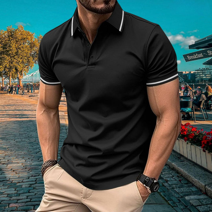 Men’s Polo Shirt - Slim Fit - Soft Knit - Ribbed Collar - Short Sleeve Casual Wear