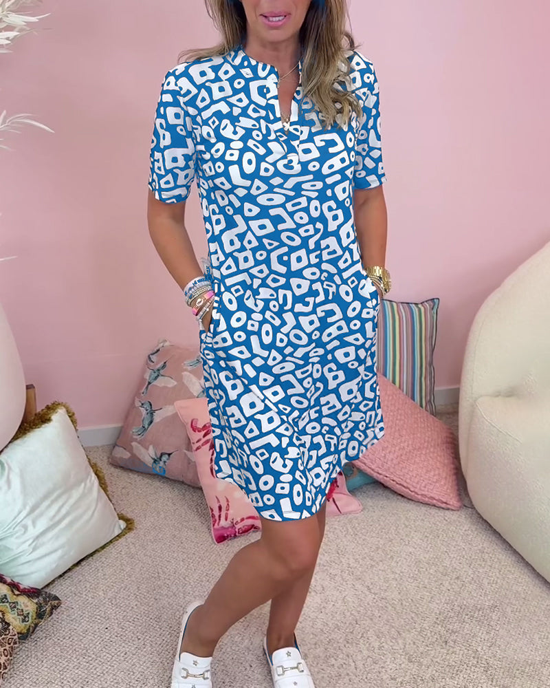 Women’s Beach Dress – Natural Fibers – Relaxed Fit – V-Neck – Short Sleeve – With Pockets