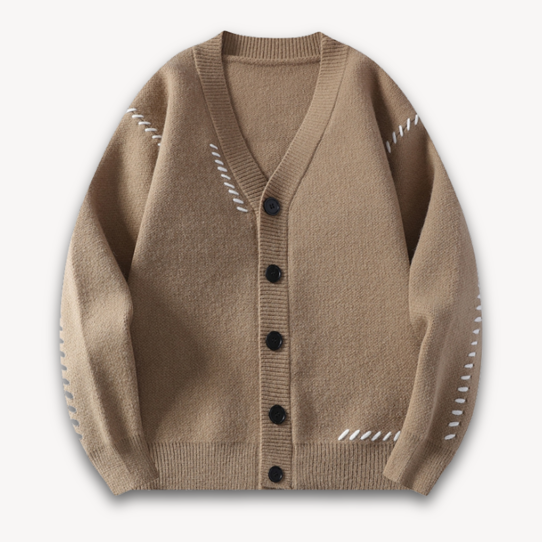 Men’s Cardigan – Oversized Fit – Soft Knit – Button-Up – Ribbed Trim Casual Layering