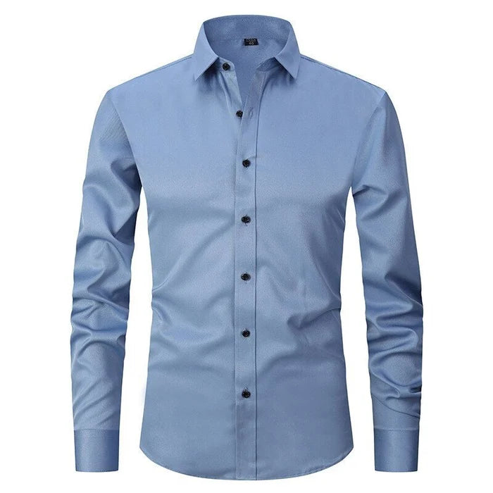 Men’s Dress Shirt – Slim Fit – Stretch Fabric – Wrinkle-Free – Button-Down Collar
