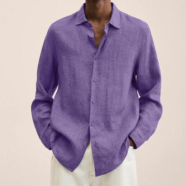 Men’s Button-Down Shirt – Relaxed Fit – Natural Fibers – Long Sleeve Casual Style