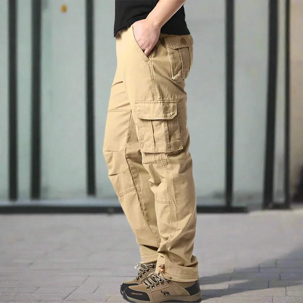 Men's Cargo Pants – Relaxed Fit – Natural Fibers – Utility Pockets – Full Length