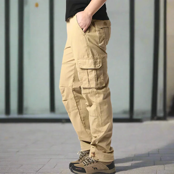 Men's Cargo Pants – Relaxed Fit – Natural Fibers – Utility Pockets – Full Length