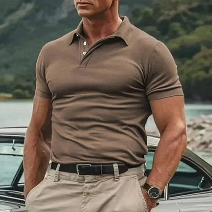 Men’s Polo Shirt – Slim Fit – Soft Knit – Short Sleeve – Button Placket – Casual Style