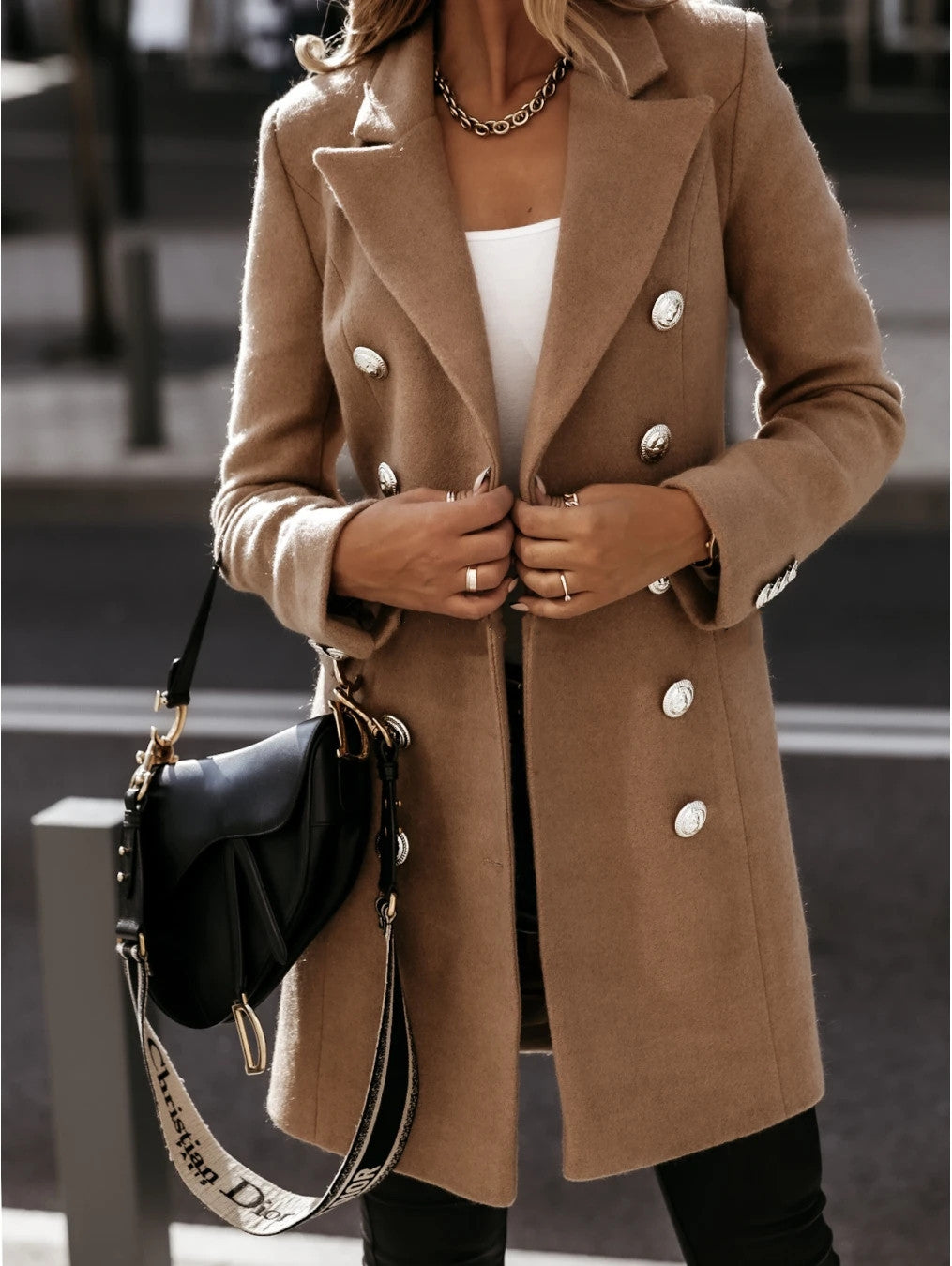 Women’s Blazer Coat - Tailored Fit - Wool - Double-Breasted - Suit Collar