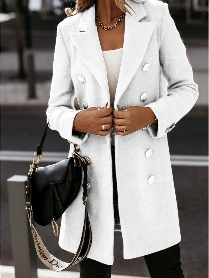 Women’s Blazer Coat - Tailored Fit - Wool - Double-Breasted - Suit Collar