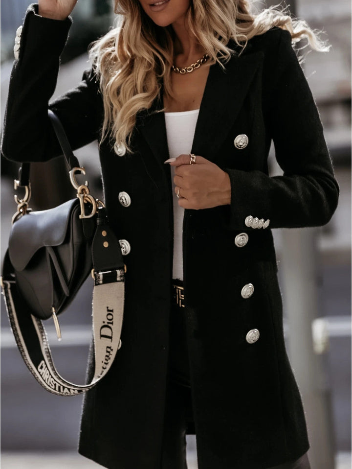 Women’s Blazer Coat - Tailored Fit - Wool - Double-Breasted - Suit Collar
