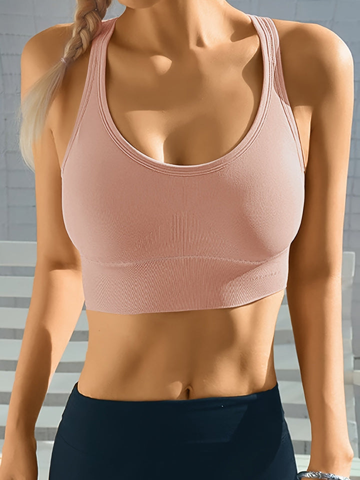 Women’s Sports Bra – Seamless Breathable Blend – Medium Support – Racerback Fit