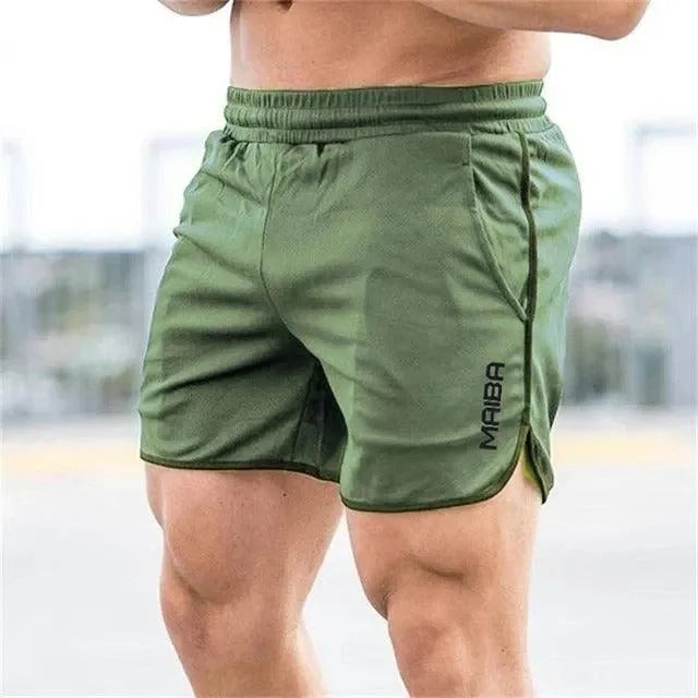 Men’s Athletic Shorts - Lightweight Breathable Fabric - Elastic Waist - Side Slit Fit