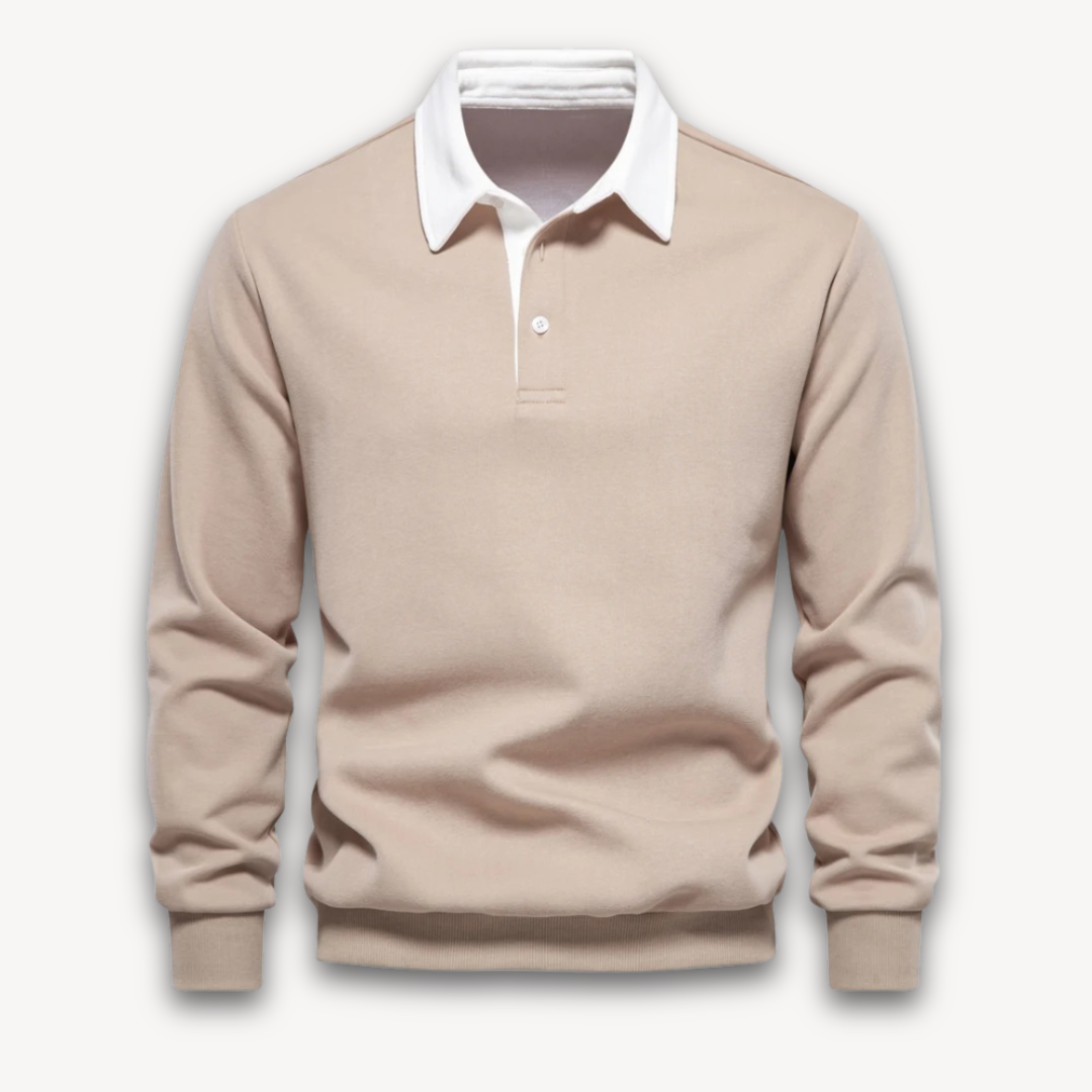 Men’s Polo Sweater – Regular Fit – Soft Knit – Long Sleeve Smart Casual Pullover