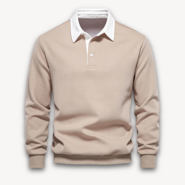 Men’s Polo Sweater – Regular Fit – Soft Knit – Long Sleeve Smart Casual Pullover