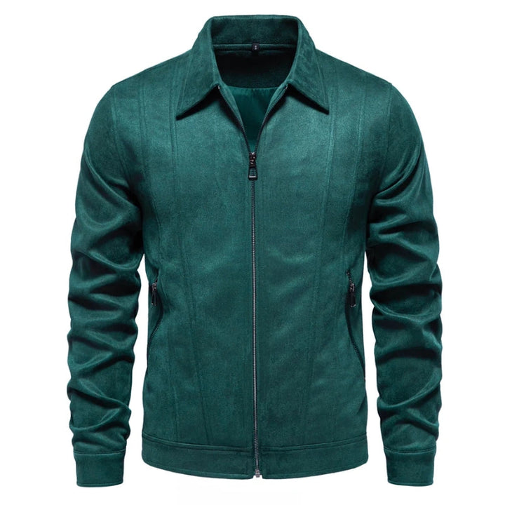 Men’s Jacket – Tailored Fit – Textured Wool – Zip Front – Hip Length