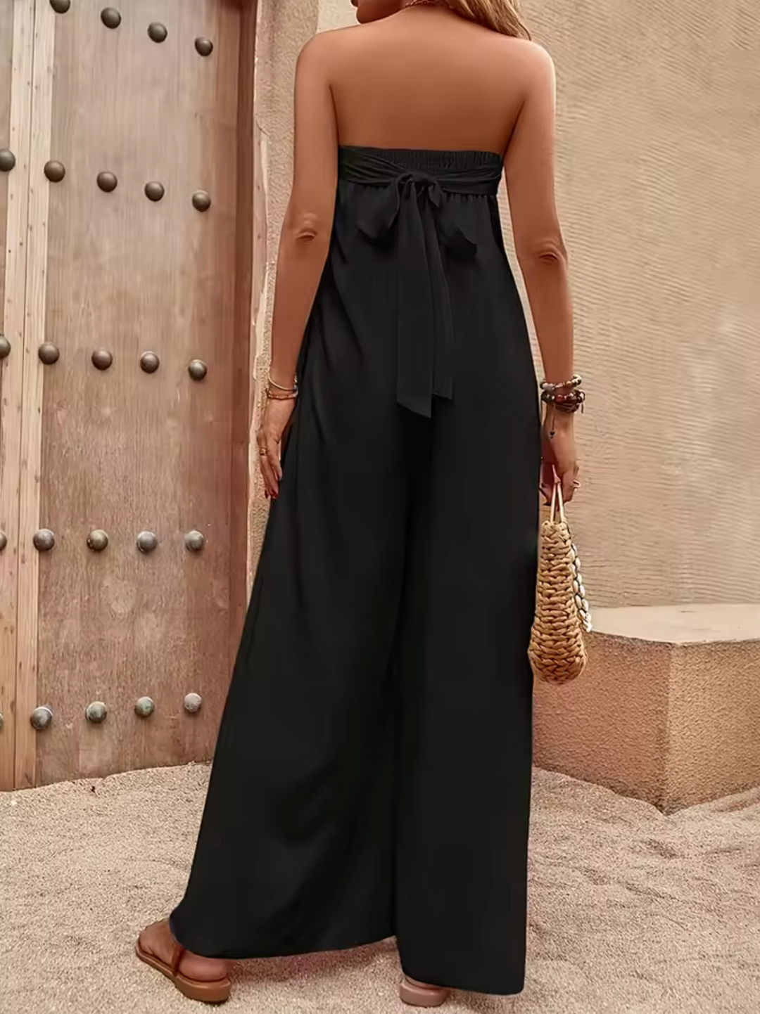 Women's Strapless Maxi Dress - Lightweight Flowing Fabric - Elegant Casual Wear