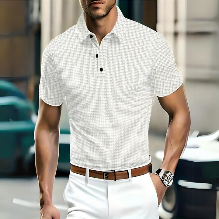 Men’s Polo Shirt - Slim Fit - Soft Knit - Button Placket - Short Sleeve Casual Wear